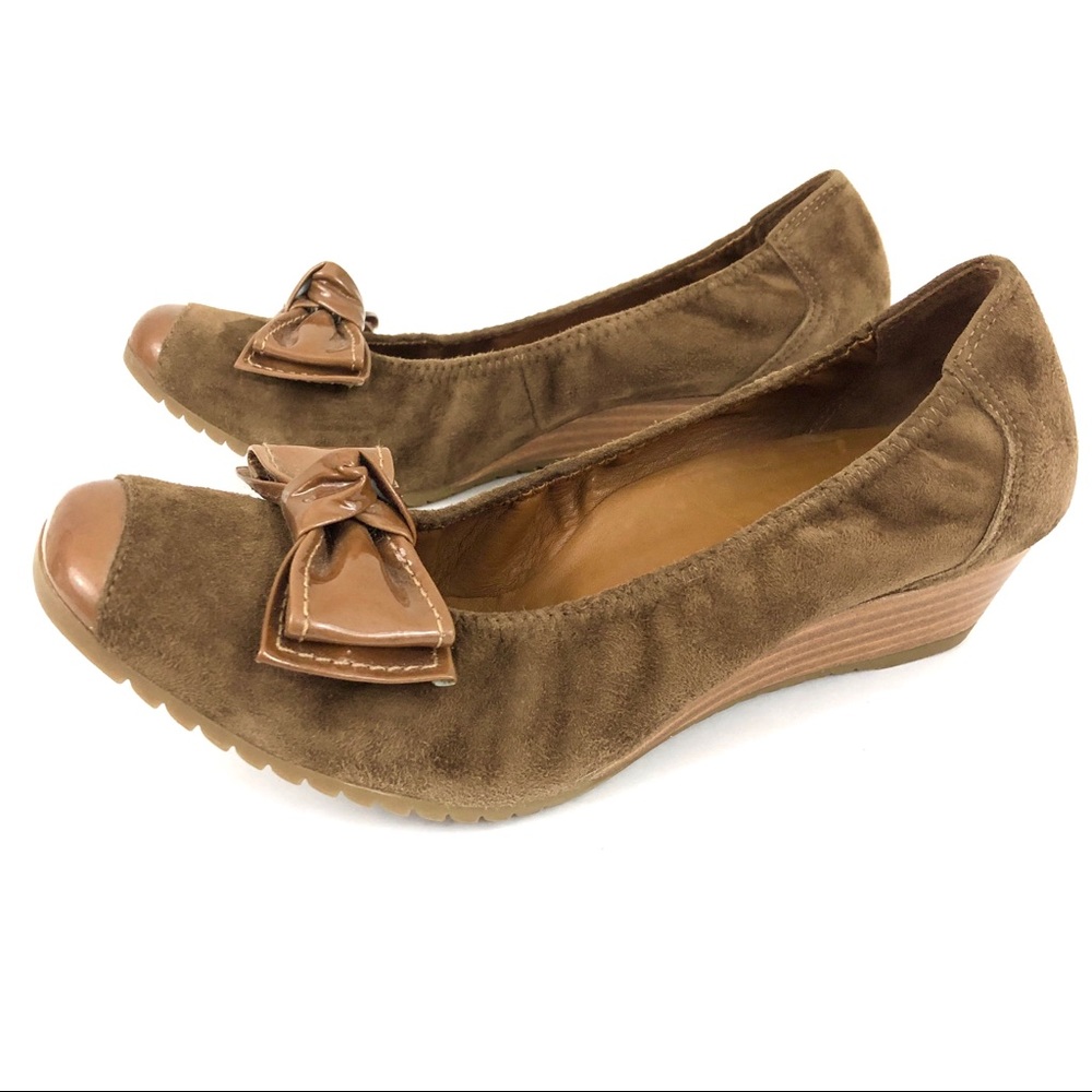 Paul Green Nola Wedge Suede Square Toe